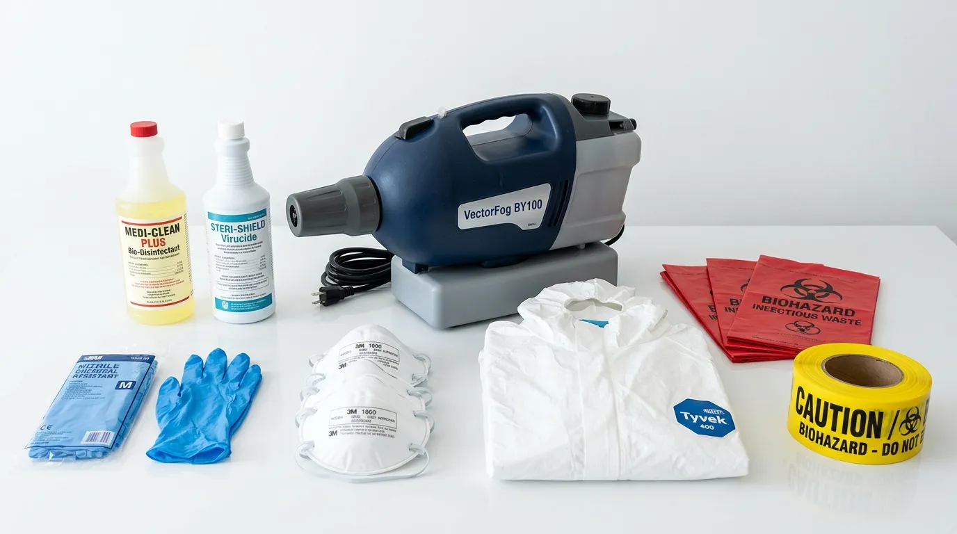 Professional biohazard remediation crew working in Estero